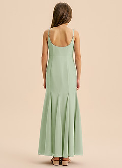 Azazie Evey Junior Dusty Sage Mermaid Pleated Chiffon Dress image2