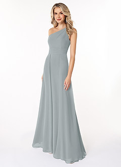 Azazie Dallas Bridesmaid Dresses Dolphin Grey A-Line One Shoulder Chiffon Dress image1