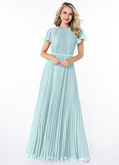 Azazie Kara Abiti da damigella modesti Abito A-Line Plissettato Chiffon Floor-Length image4