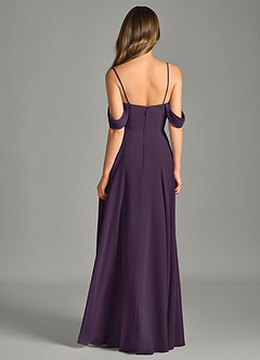 Azazie Chelsey Abiti da Damigella Abito Convertibile A-Line in Chiffon a Spalla Scoperta Prugna image7