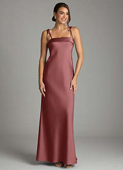 Azazie Ellia Brudtärnklänningar Klä av Tubklänning i Stretch Satin Rosett Ametist image1