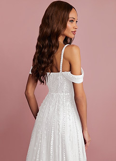 Barbie ♥ Azazie Wedding Dresses Diamond White A-Line Sequins Tulle Dress image5