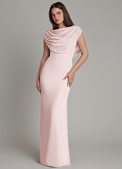 Azazie Hadley Bridesmaid Dresses Blushing Pink Mermaid Pleated Chiffon Dress image7