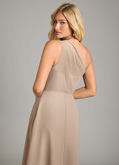 Azazie Phaedra Bridesmaid Dresses Taupe A-Line One Shoulder Chiffon Dress image14