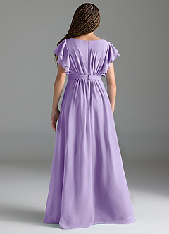 Azazie Daphne Junior Lilac A-Line Pleated Chiffon Dress image2