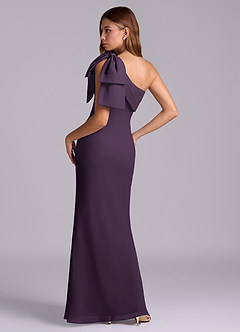 Azazie Yuanna 신부 들러리 드레스 인어 한쪽 어깨 쉬폰 바닥 길이 드레스 image6