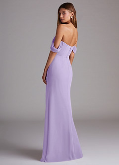 Azazie Saige Bridesmaid Dresses Lilac A-Line Off the Shoulder Chiffon Convertible Dress image8