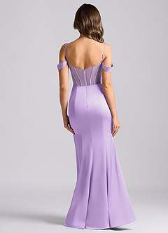 Azazie Alyce Bridesmaid Dresses Lilac Mermaid Off the Shoulder Stretch Satin Convertible Dress image2