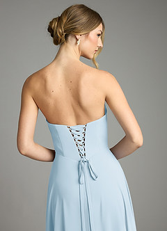 Azazie Ayla Abiti da Damigella Abito A-Line in Chiffon Scollo a Cuore Azzurro image11