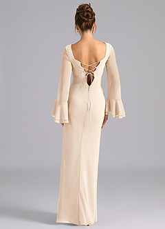 Azazie Leone Bridesmaid Dresses White Alabaster Mermaid Corset Chiffon Dress image6