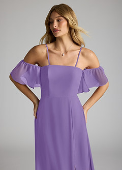 Azazie Sue Jurken voor bruidsmeisjes Converteerbaar Jurk van Chiffon met A-Lijn Off the Shoulder Tahiti image2