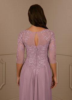 Azazie Harriet Mother of the Bride Dresses Dusty Rose A-Line Scoop lace Mesh Dress image6