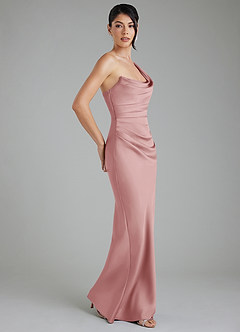 Azazie Sabrina Robes de demoiselle d'honneur Robe Sirène en Satin extensible Corset Rose Poussiéreuse image8
