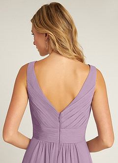 Azazie Pierrette Robes de demoiselle d'honneur Robe Trapèze en Mousseline de soie Plissée Glycine image6