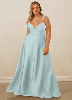Christian Siriano Bridal for Azazie 1001 Bridesmaid Dresses Mist A-Line Sweetheart Neckline Stretch Satin Dress image11