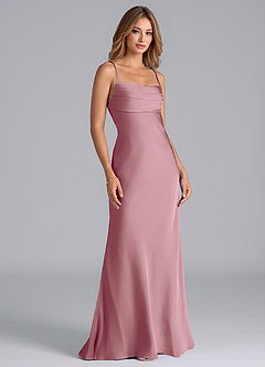 Azazie Seema Brautjungfernkleider Meerjungfrau-Linie Korsett Stretch-Satin Kleid Vintage Mauve image1