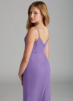 Azazie Deandra Junior Tahiti Sheath Mesh Dress image5