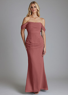 Azazie Luiza Bridesmaid Dresses Amethyst Mermaid Off the Shoulder Chiffon Dress image5