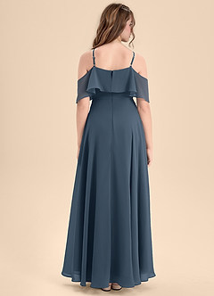 Azazie Tessabelle Junior Jurk van Chiffon met A-Lijn Off the Shoulder Neptunus image2