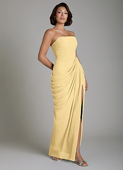 Azazie Nyra Bridesmaid Dresses Butter Sheath Corset Chiffon Dress image7