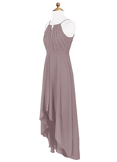 Azazie Oaklynn Junior Robe Trapèze en Mousseline de soie Plissée Crépuscule image8