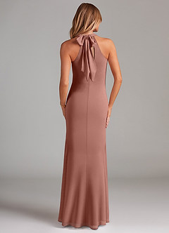 Azazie Doretta Bridesmaid Dresses Cedar Rose Mermaid Pleated Chiffon Dress image2