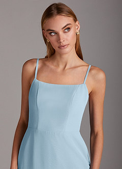 Azazie Tayla Bridesmaid Dresses Sky Blue Sheath Square Neckline Chiffon Dress image5