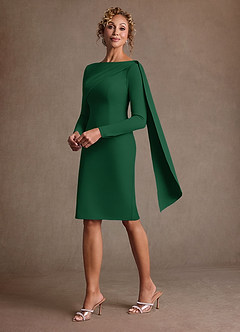 Azazie Merian Klänningar till brudens mor Klä Kolumn i Stretch crepe Plisserad Mörkgrön image1