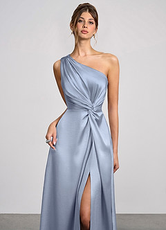 Eulalie Dusty Blue Luminous Satin Maxi Dress image5