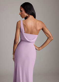 Azazie Madelyn Bridesmaid Dresses Wisteria Mermaid One Shoulder Chiffon Convertible Dress image8