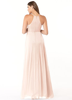 Azazie Annabelle Maternity Bridesmaid Dresses A-Line V-Neck Pleated Mesh Floor-Length Dress image7