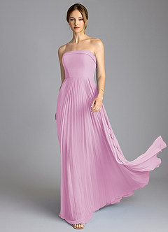 Azazie Mariana Brudtärnklänningar Klä av A-Linje i Chiffong Axelbandslös Godisrosa image3