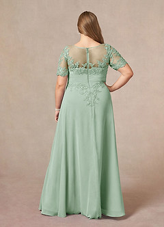 Azazie Raissa Mother of the Bride Dresses Agave A-Line Lace Chiffon Dress image10