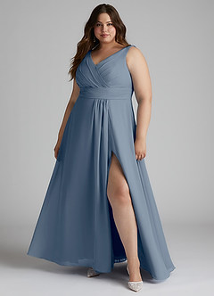 Azazie Karina Bridesmaid Dresses Twilight A-Line Pleated Chiffon Dress image6