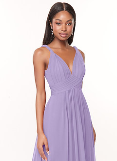 Azazie Maren Bridesmaid Dresses Lilac A-Line Pleated Chiffon Dress image6