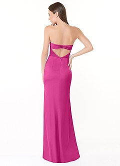 Azazie Leonis Brautjungfernkleider Wandelbar Meerjungfrau-Linie Plissee Stretch-Satin Kleid Fuchsia image4