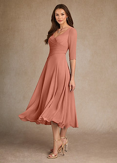 Azazie Durant vestidos de madre de la novia Vestido de Mai Tai de Gasa de Corte En A con Plisado image1