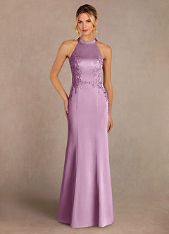 Azazie Tyra Mère de la mariée Robes Robe Sirène en Satin extensible Dentelle Glycine image1