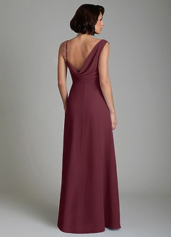 Azazie True Bridesmaid Dresses Cabernet A-Line Pleated Chiffon Dress image2