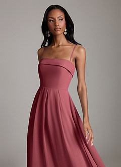 Azazie Lucienne Bridesmaid Dresses Merlot A-Line Strapless Chiffon Convertible Dress image3