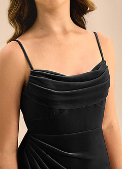 Azazie Mai Junior Black A-Line Sweetheart Neckline Velvet Dress image7