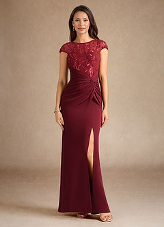 Azazie Santa Clarita vestidos de madre de la novia Vestido de Cabernet de Crepé elástico de Sirena con Lentejuela image4