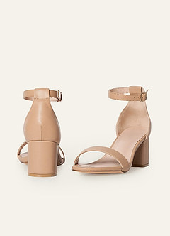 front One-Strap Buckle Block Heel Sandals
