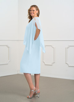 Azazie Sparrow Mother of the Bride Dresses Sky Blue Sheath Sequins Chiffon Dress image3