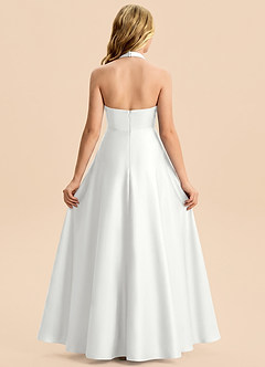 Azazie Kady Junior White A-Line Sweetheart Neckline Stretch Satin Dress image2