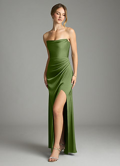 Azazie Leonis Bridesmaid Dresses Juniper Mermaid Pleated Stretch Satin Convertible Dress image1