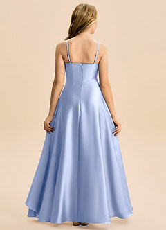 Azazie Eirlys Junior Ice A-Line Pleated Stretch Satin Dress image2