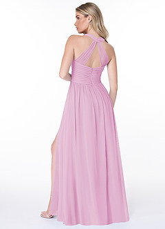 Azazie Jaclyn Bridesmaid Dresses Candy Pink A-Line Pleated Chiffon Dress image6