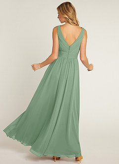 Azazie Pierrette Bridesmaid Dresses Matcha A-Line Pleated Chiffon Dress image2