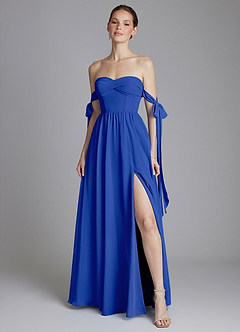 Azazie Ayanna Suknie dla druhen Linia A Zza ramienia Szyfon Do ziemi Sukienka image6